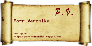 Porr Veronika névjegykártya